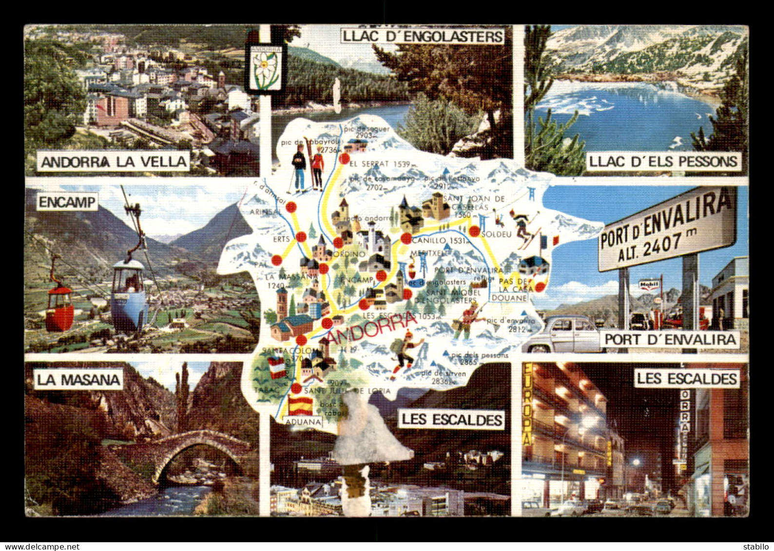 ANDORRE - MULTIVUES - CARTE AVEC TIMBRE - Andorra