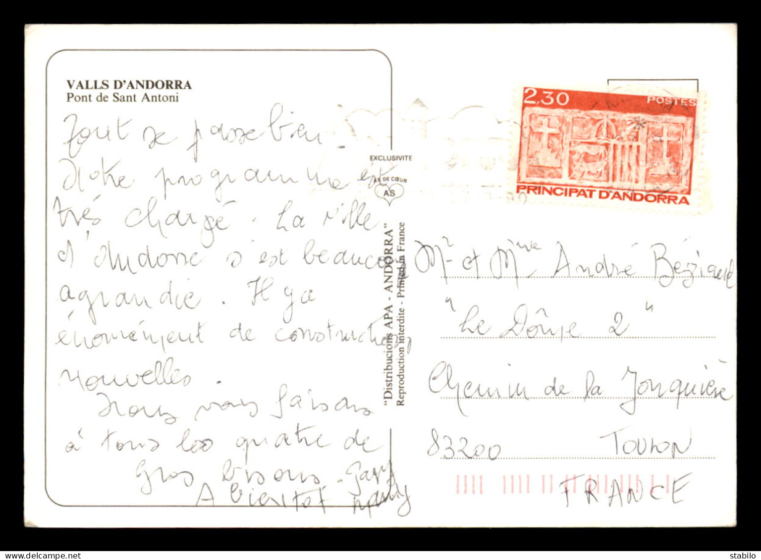 ANDORRE - PONT DE ST-ANTONI - ENFANTS - CARTE AVEC TIMBRE - Andorre