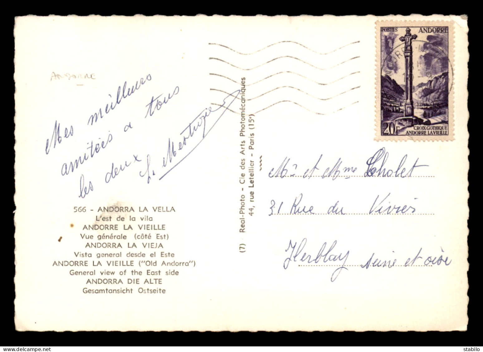 ANDORRE - ANDORRE-LA-VIEILLE  - CARTE AVEC TIMBRE - Andorra