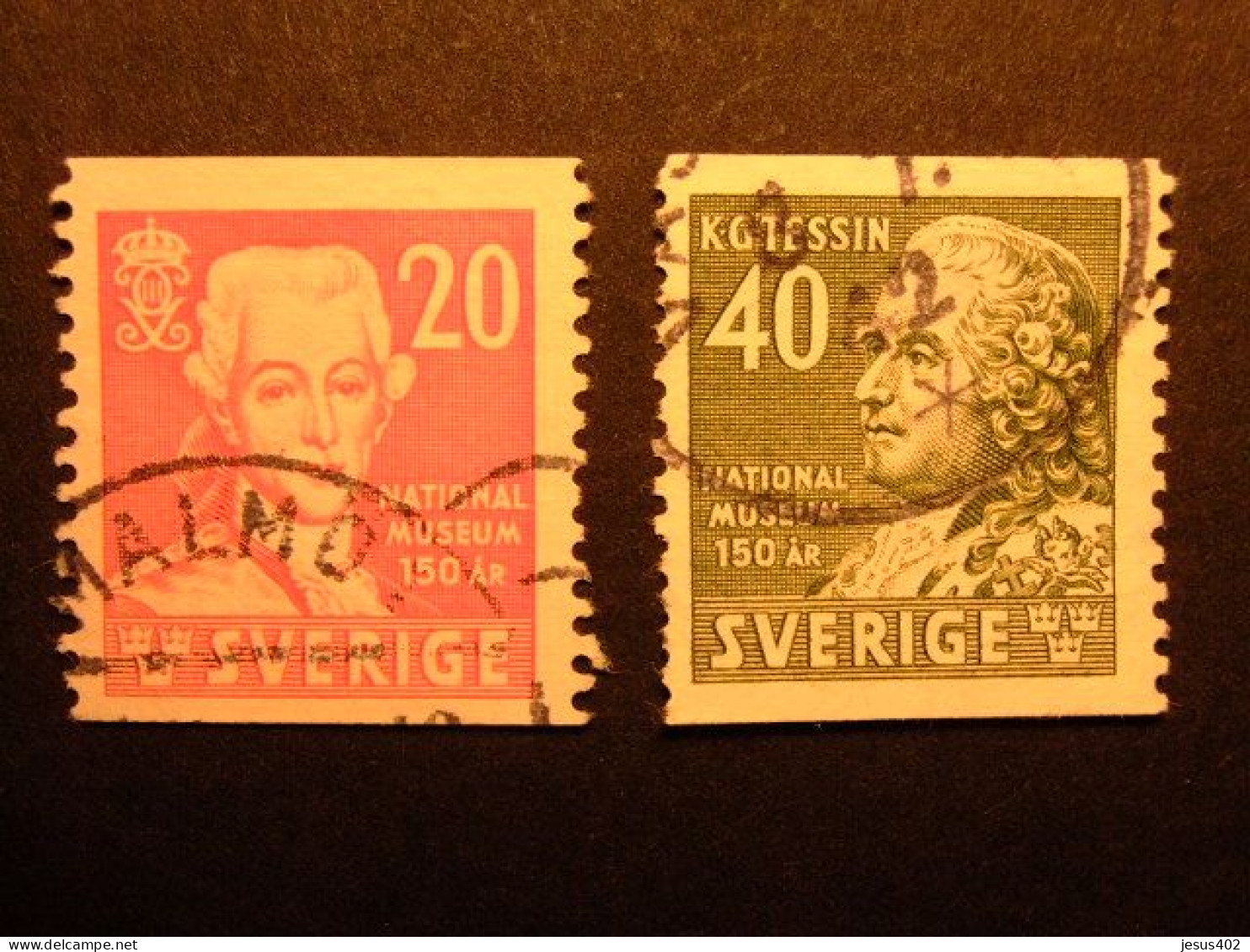 90 SUECIA SUEDE 1942 / REY GUSTAVE III Y K.G.TESSIN / YVERT 294 / 95  FU - Used Stamps