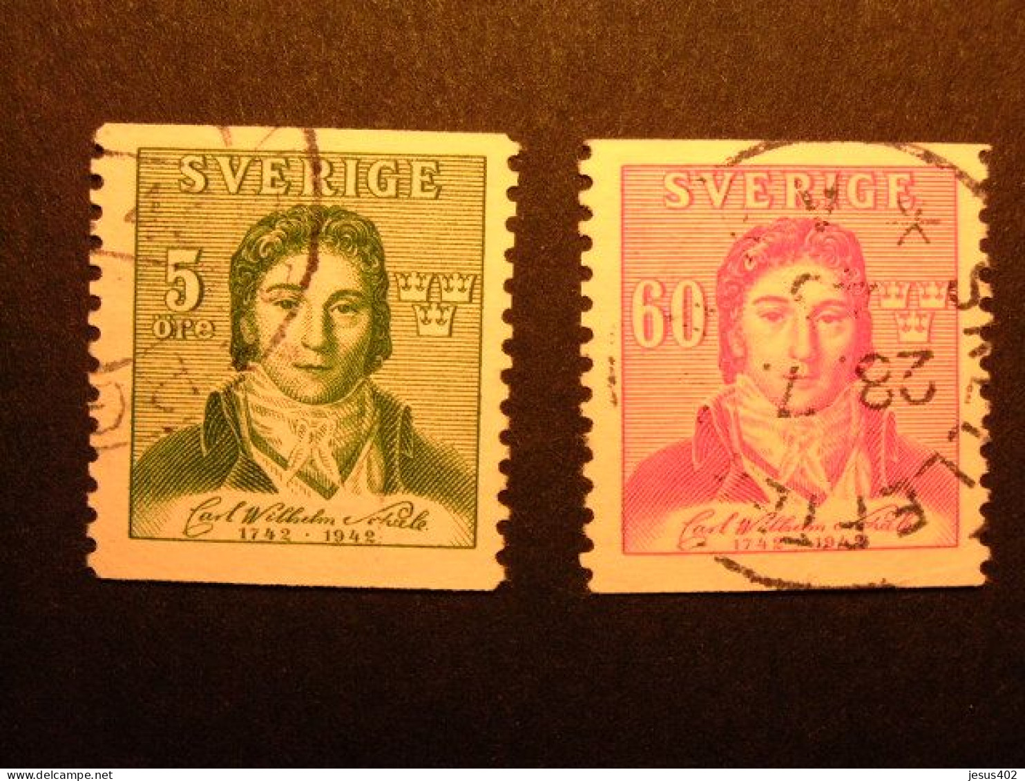 90 SUECIA SUEDE 1942 / CARL WILHELM SCHEELE / YVERT 296 / 97 FU - Used Stamps