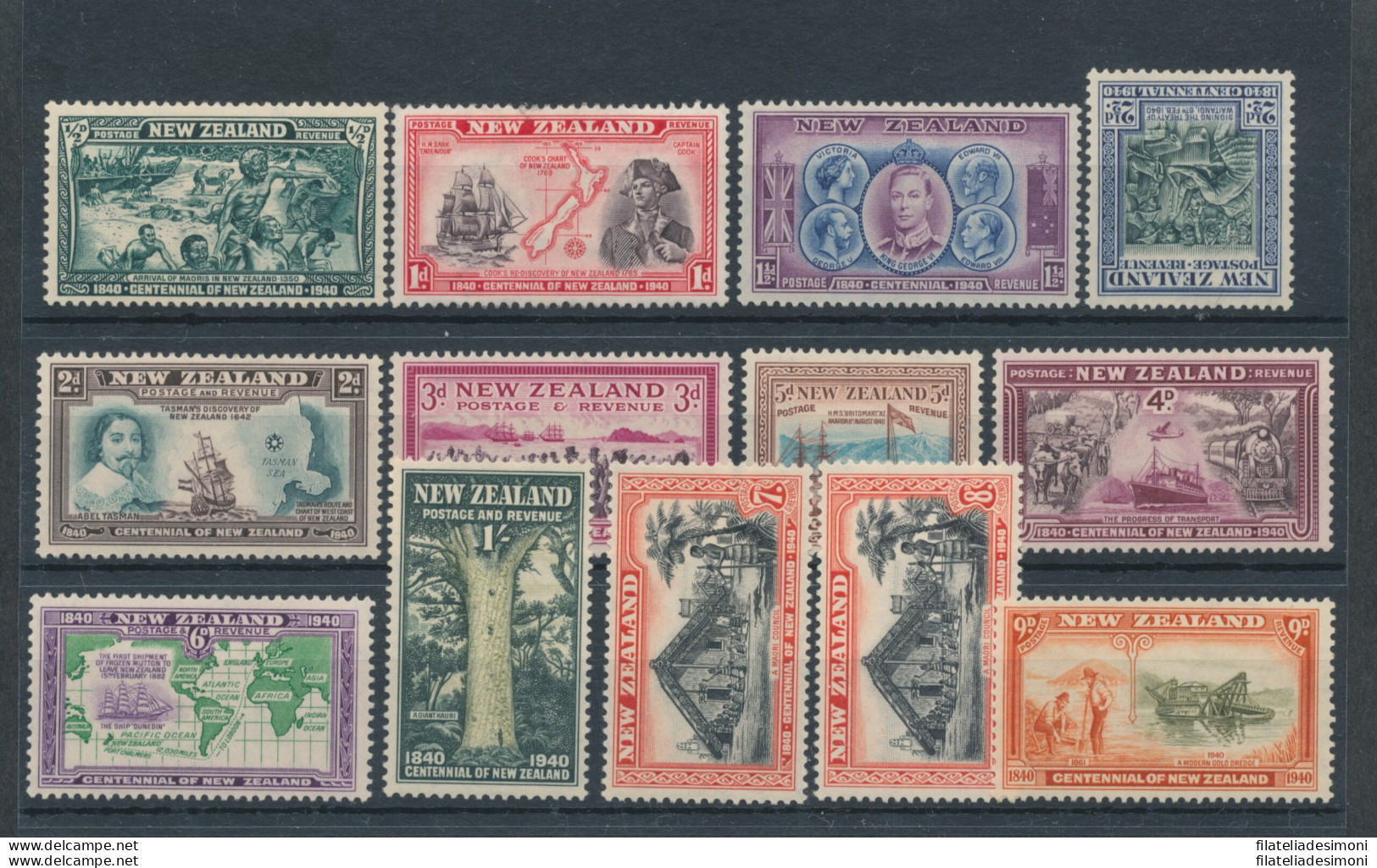 1940 NEW ZEALAND  - Stanley Gibbons N. 613-25 - 13 Valori - MLH* - Andere & Zonder Classificatie