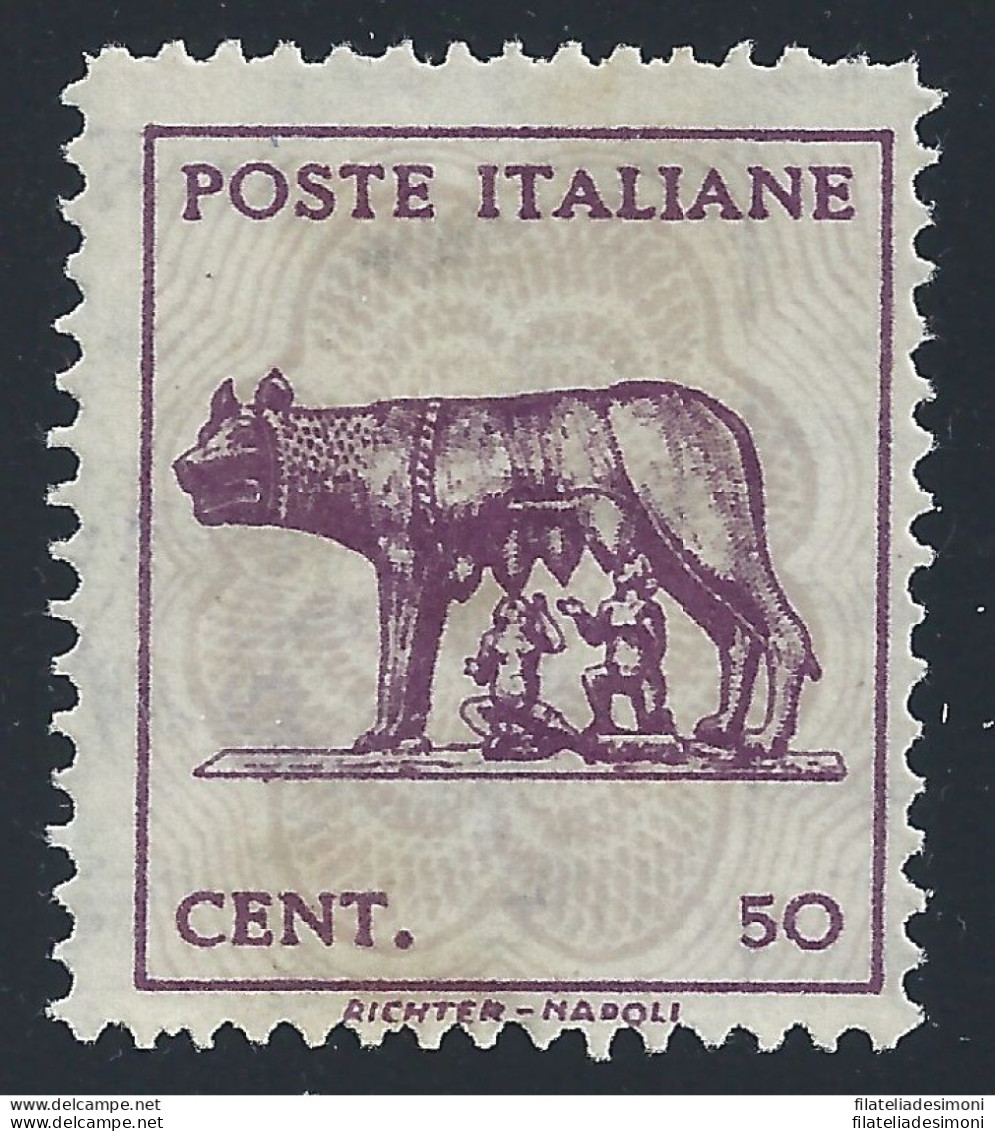 1944 Luogotenenza - Lupa N° 515d  Con Stampa Recto Verso  NON COMUNE - Otros & Sin Clasificación