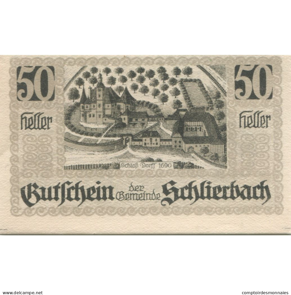 Billet, Autriche, Schlierbach, 50 Heller, Château 1920-10-31, SPL Mehl:FS 962 - Autriche