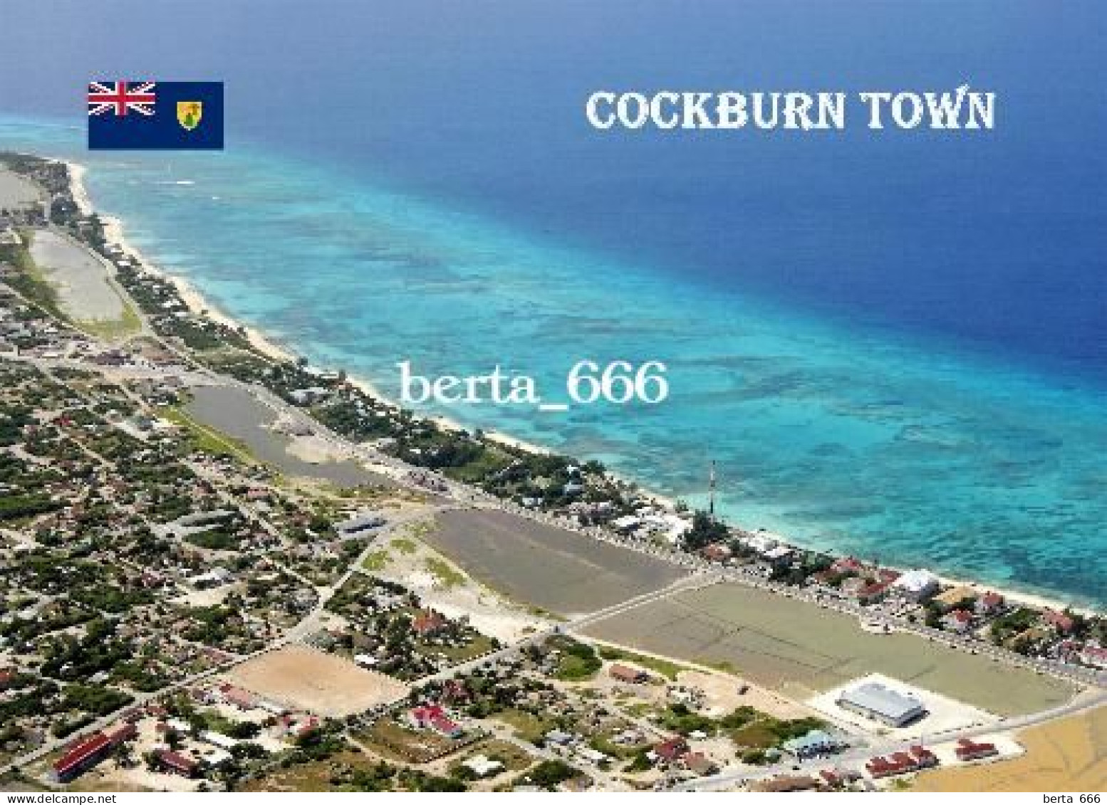 Turks And Caicos Grand Turk Cockburn Town Aerial View New Postcard - Turks E Caicos