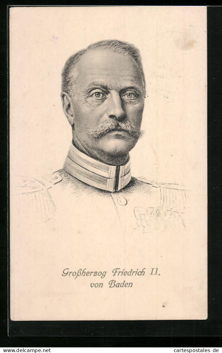 AK Portrait Grossherzog Friedrich II. Von Baden In Uniform  - Case Reali