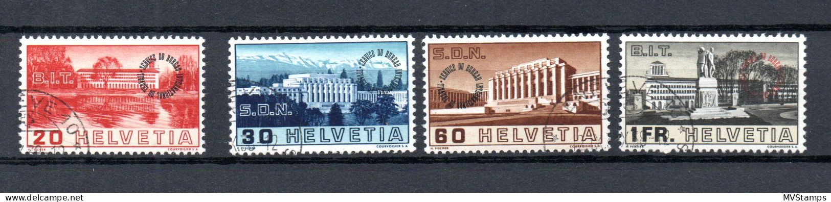 Switzerland 1938 Set Service BIT/ILO Stamps (Michel 53/56) Used - Officials