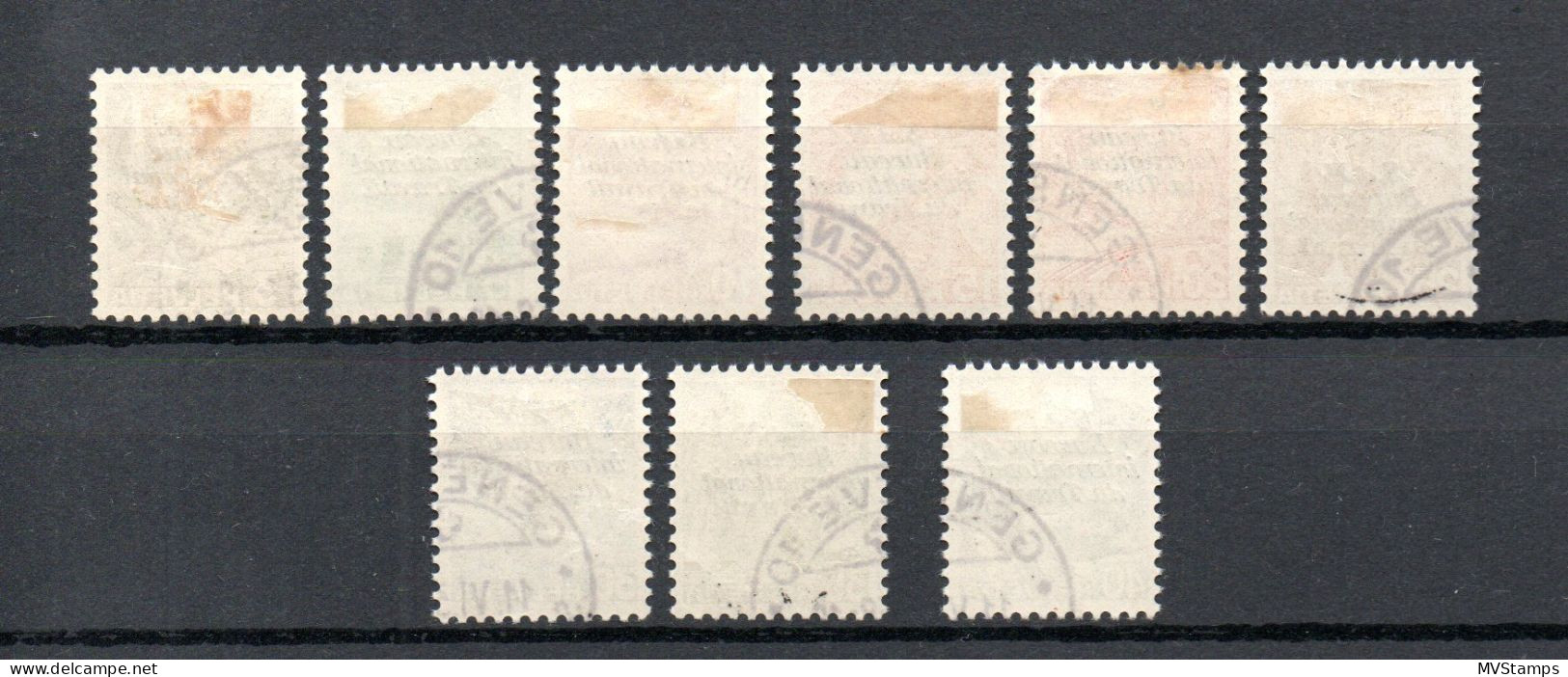 Switzerland 1937 Set Service BIT/ILO Stamps (Michel 39/47) Used - Officials