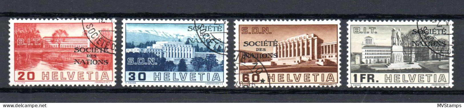 Switzerland 1938 Set Overprinted Service SDN Stamps (Michel 57/60) Nice Used - Oficial