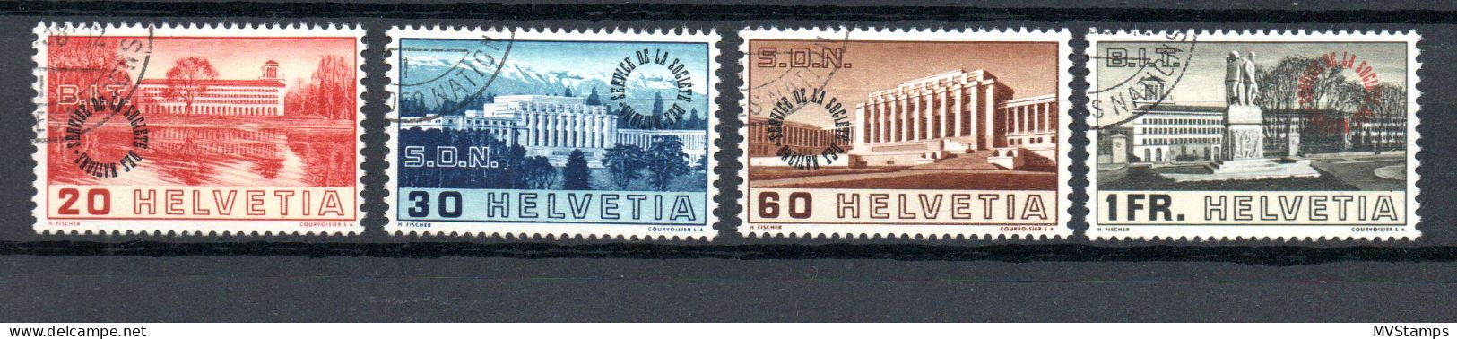 Switzerland 1938 Set Overprinted Service SDN Stamps (Michel 61/64) Nice Used - Dienstzegels