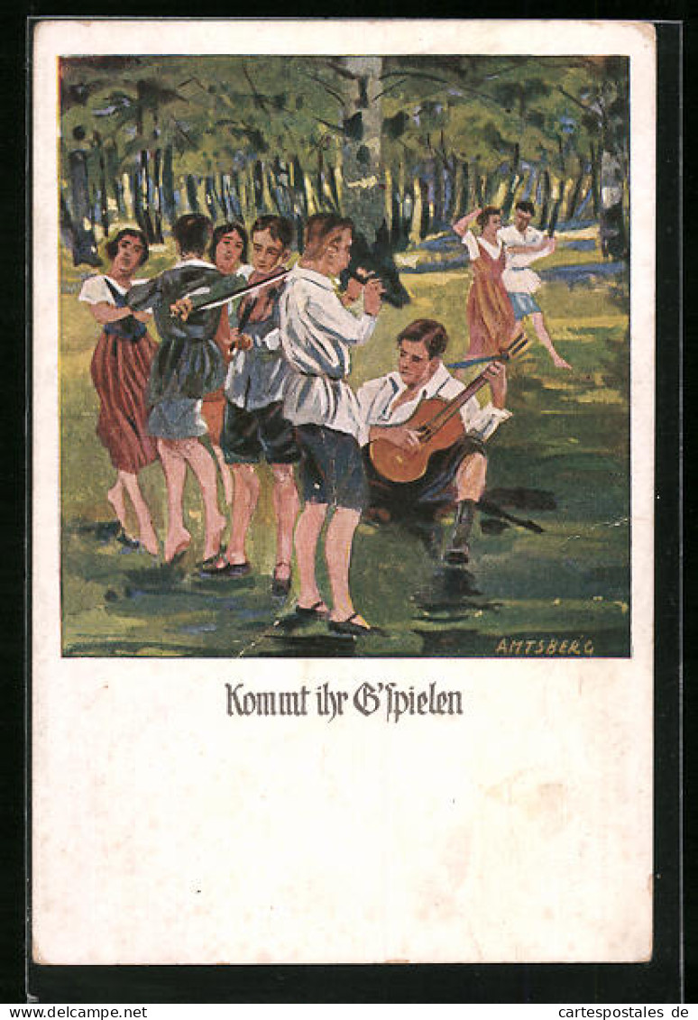 Künstler-AK Otto Amtsberg: Kommt Ihr G`spielen, Karte Des Verbandes Für Deutsche Jugendherbergen  - Amtsberg, Otto