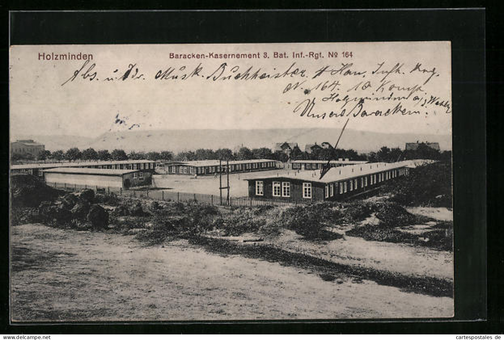 AK Holzminden, Baracken-Kasernement 3. Bat. Inf.-Rgt. No. 164  - Holzminden