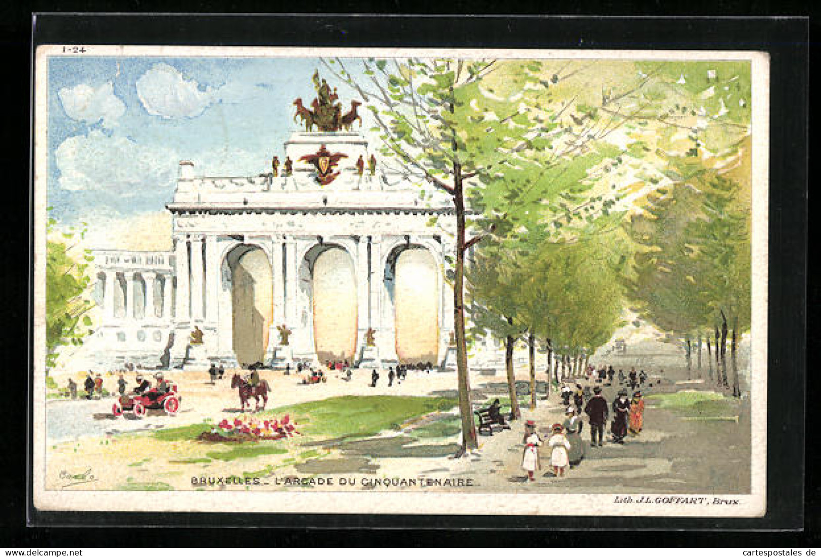 Lithographie Brüssel / Bruxelles, L`Arcade Du Cinquantenaire  - Bruxelles-ville