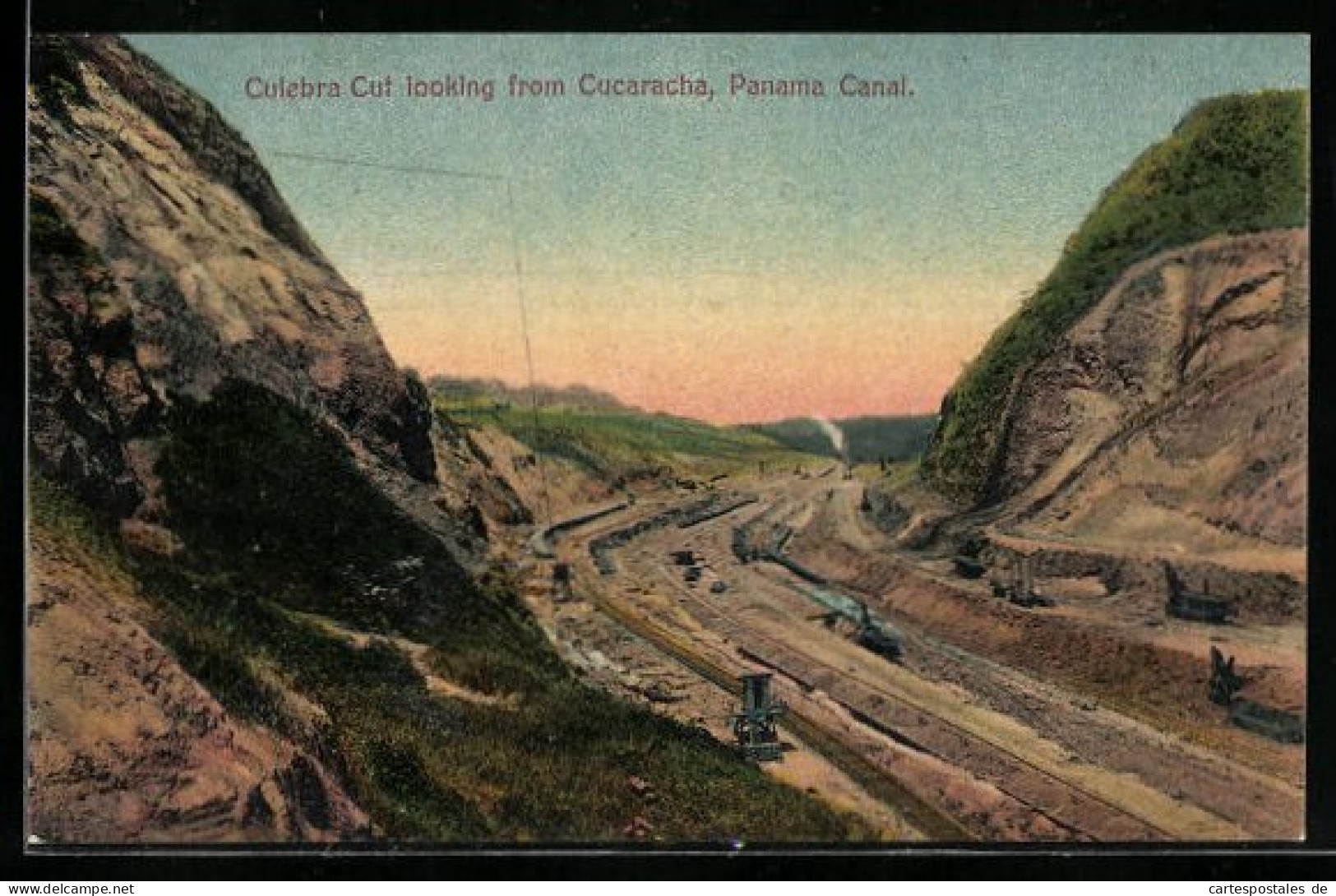 AK Panama Canal, Culebra Cut Looking From Cucaracha  - Panama