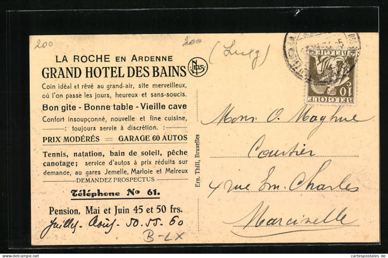 AK La Roche En Ardenne, Le Grand Hotel Des Bains Et Les Rochers De Soeret  - La-Roche-en-Ardenne