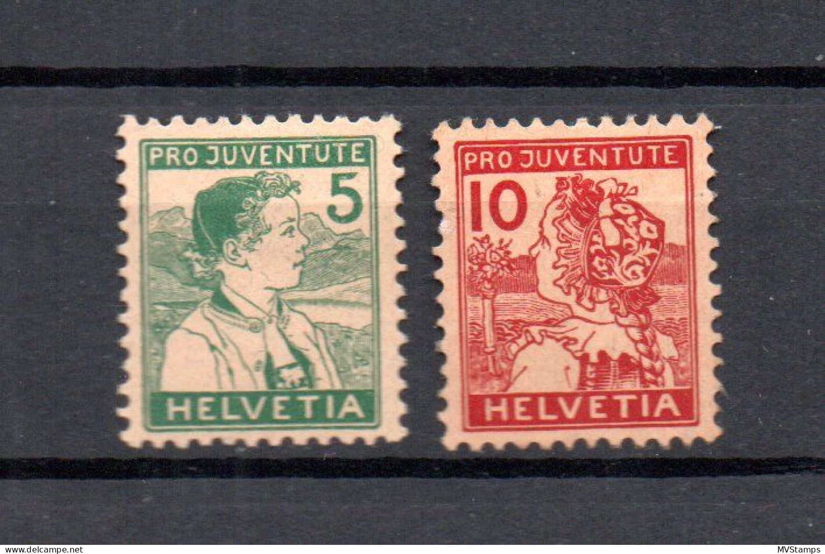 Switzerland 1915 Set Costume/pro Juventute Stamps (Michel 128/29) Nice MLH - Ungebraucht