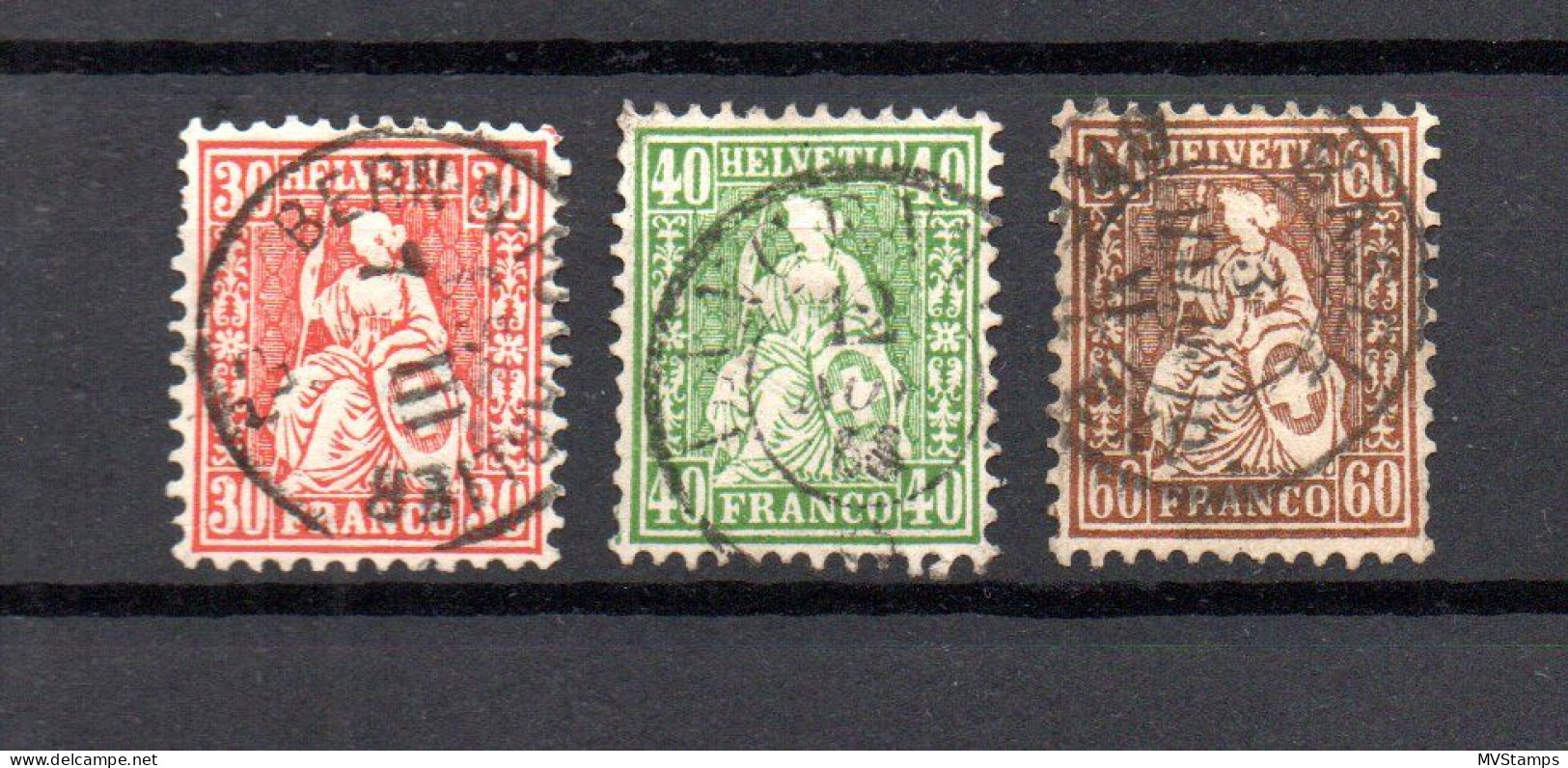 Schweiz 1862/63 Freimarken 25/27 Sitzende Helvetia Gebraucht - Used Stamps