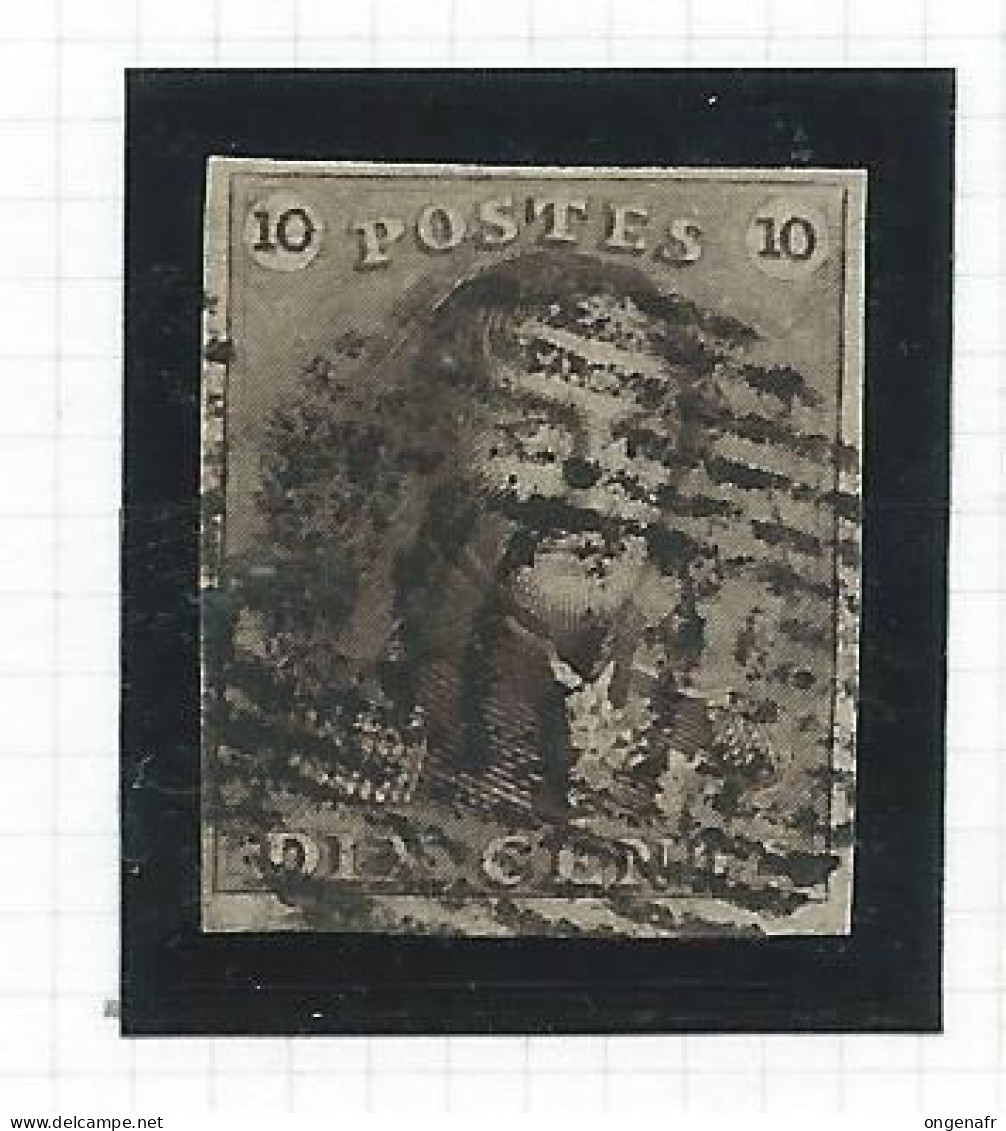 10 Centimes Brun Filigrane L L Encadré  N° 1   4 Filets - 1849 Schulterklappen