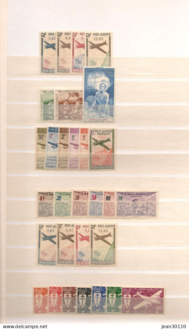 RÉUNION 1938/50 LOT P.A.et TAXE * Et (**) Cote : 65,00€ + - Luftpost