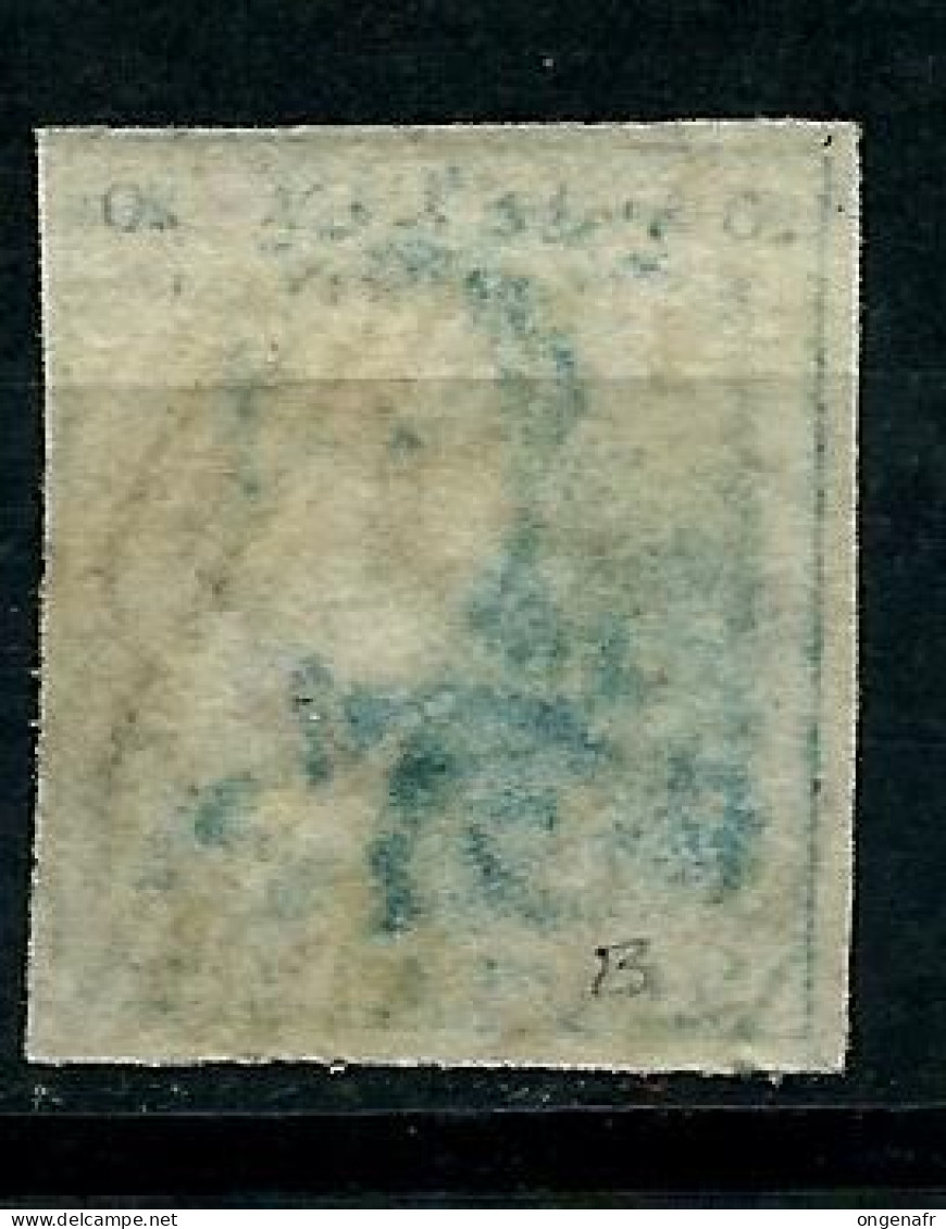 20 Centimes Bleu - N° 2 - Obl.  - 83 : MONS - 1849 Epauletten