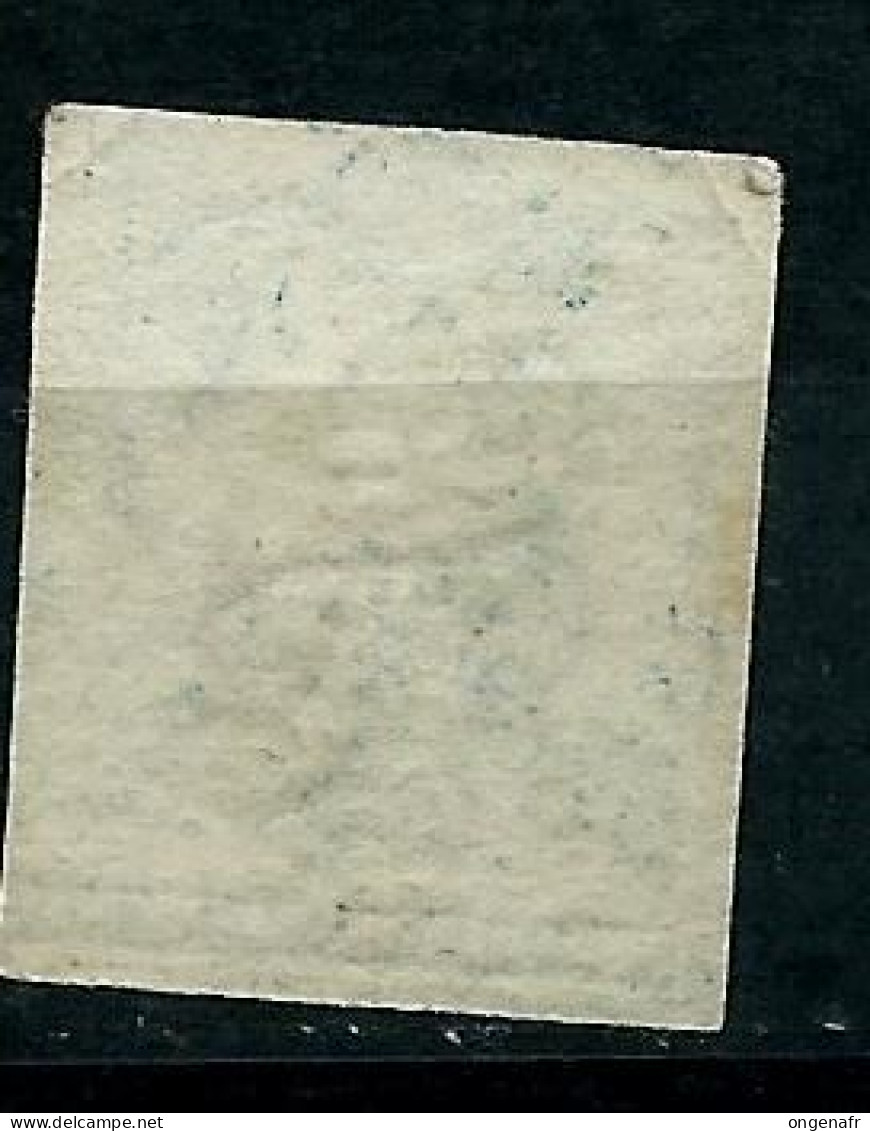 20 Centimes Bleu - N° 2 - Obl 24 ( Bruxelles )  Bdf Bas - 1849 Schulterklappen