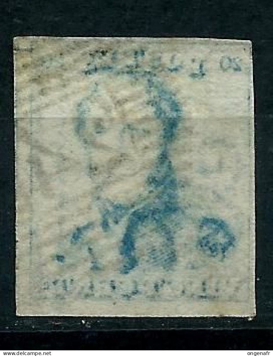 20 Centimes Bleu - N° 2 - Obl 24 ( Bruxelles ) - 1849 Epauletten