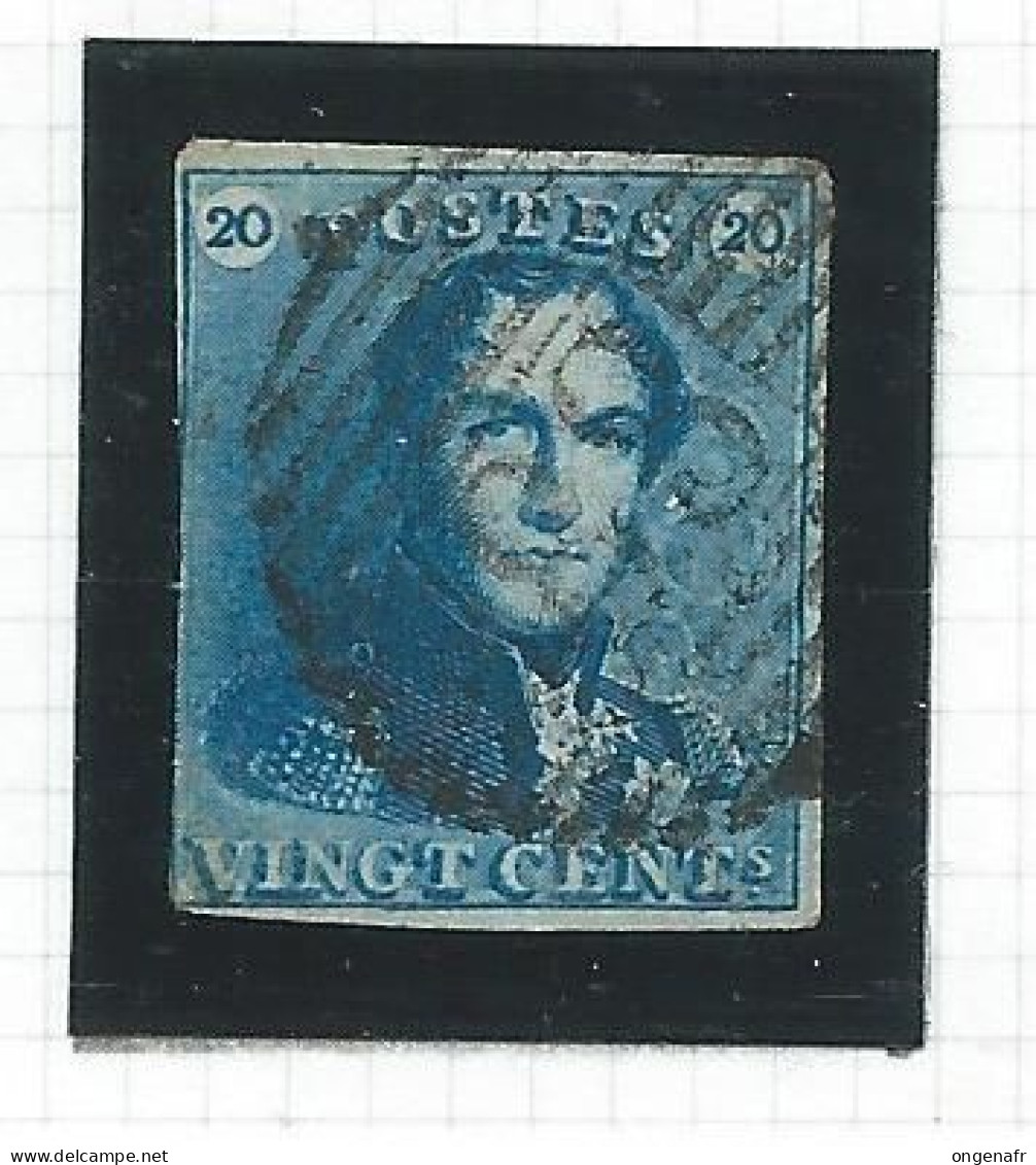 20 Centimes Bleu - N° 2 - Obl 83 ( MONS ) - 1849 Epaulettes