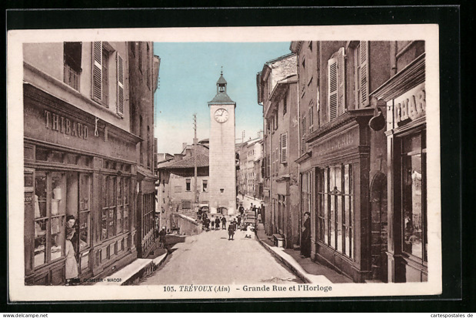 CPA Trévoux, Grande Rue Et L`Horloge  - Trévoux