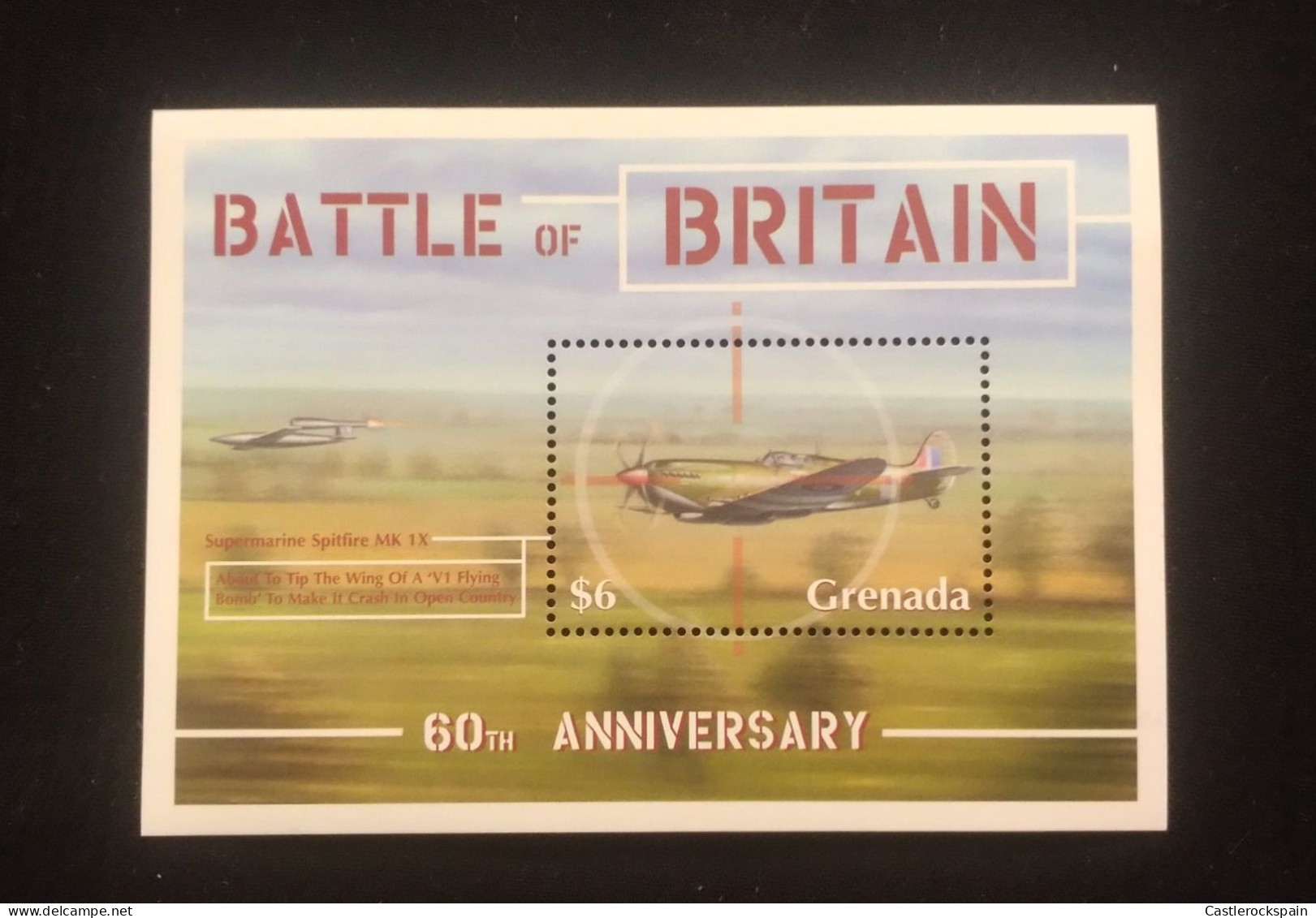 O) 1998 GRENADA,  SUPERMARINE SPITFIRE  MK, BATTLE OF BRITAIN, FLYING BOMB, MNH - Grenade (1974-...)