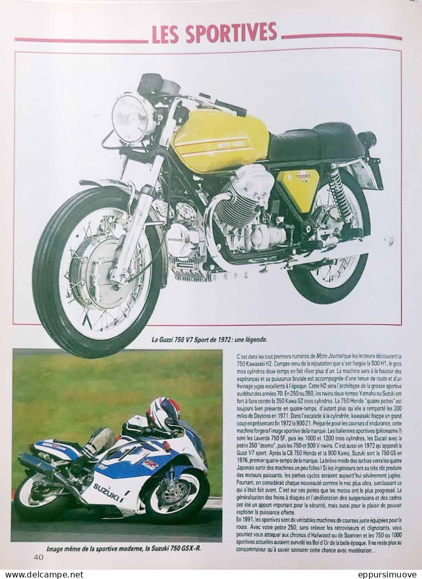 Article Papier  MOTO GUZZI 750 SPORT + SUZUKI 750 GSX-R Décembre 1991 MJFL - Ohne Zuordnung