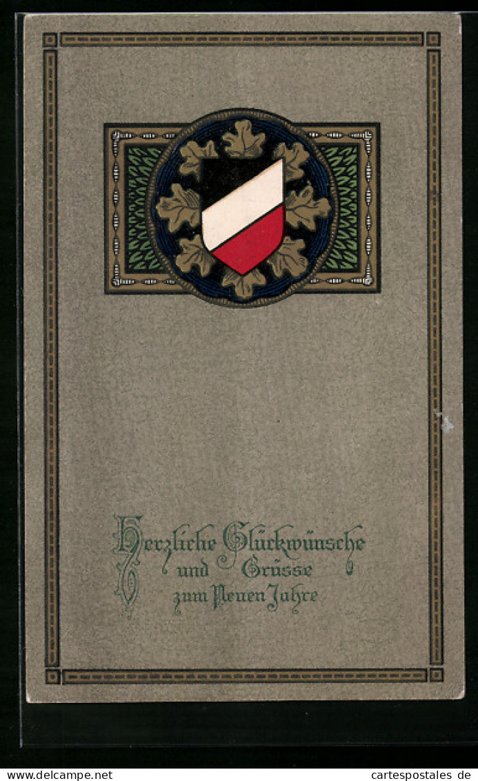 AK Neujahrsgruss Mit Deutscher Fahne  - Guerre 1914-18