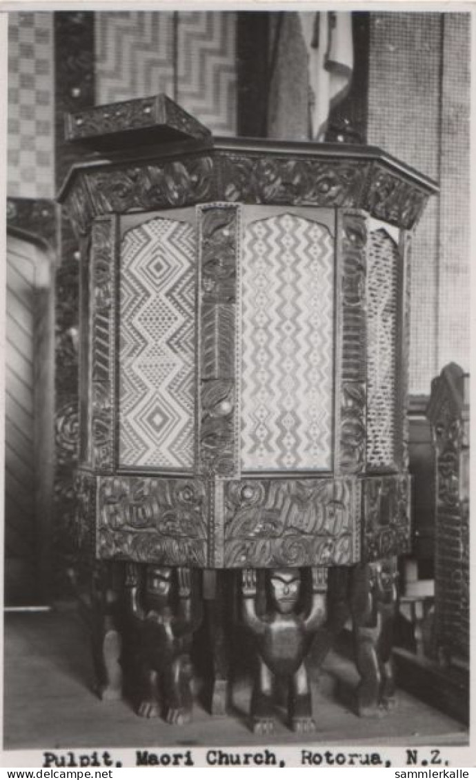 85374 - Neuseeland - Rotorua - Maori Church, Pulpit - Ca. 1955 - Neuseeland