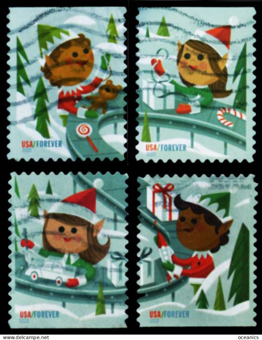 Etats-Unis / United States (Scott No.5722-25 - Holiday Elves) (o) P3 - Oblitérés