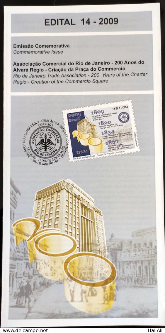 Brochure Brazil Edital 2009 14 Commercial Association Of Rio De Janeiro Without Stamp - Covers & Documents