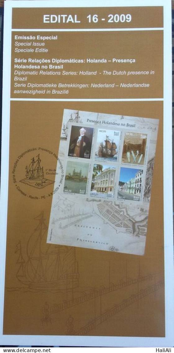 Brochure Brazil Edital 2009 16 Dutch Presence In Brazil Netherlands Without Stamp - Covers & Documents