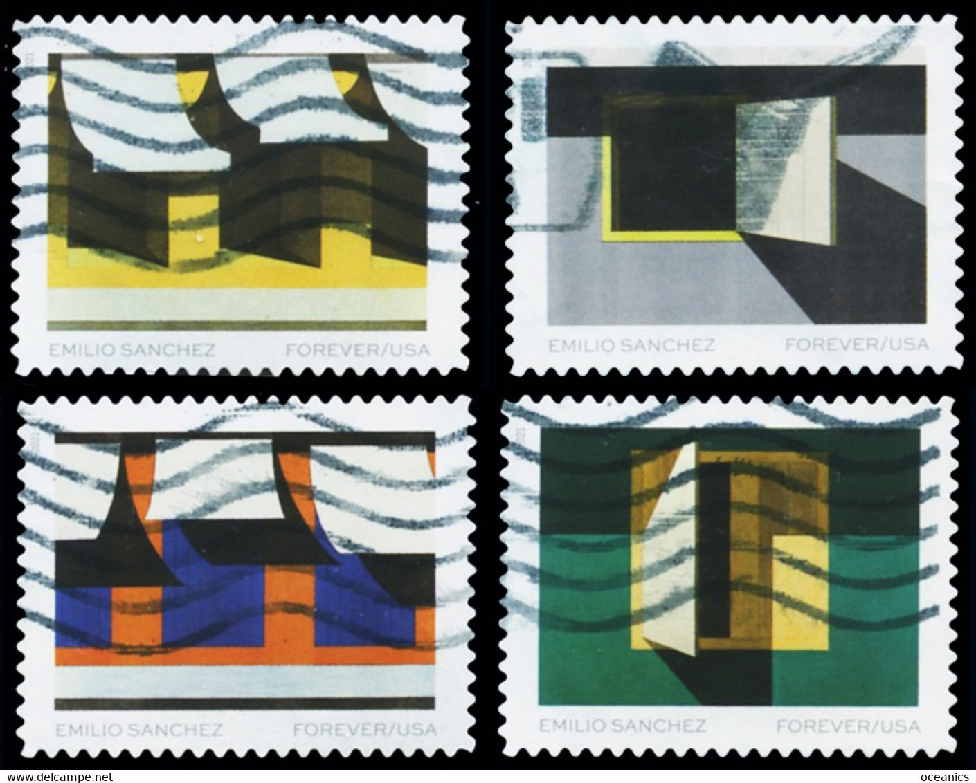 Etats-Unis / United States (Scott No.5594-97 - Emilio Sanchez) (o) Set Of 4 - Oblitérés