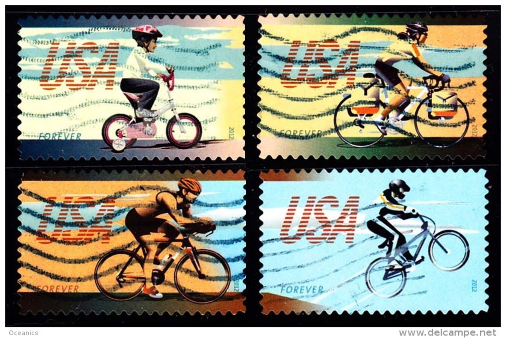 Etats-Unis / United States (Scott No.4687-90 - Cyclisme / Bycyclings) (o) Série De 4 / Set Of 4 - Used Stamps