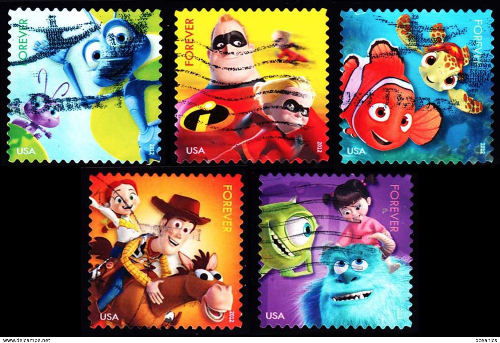 Etats-Unis / United States (Scott No.4677-81 - Disney-Pixar Film) (o) Série De 5 / Set Of 5 - Used Stamps