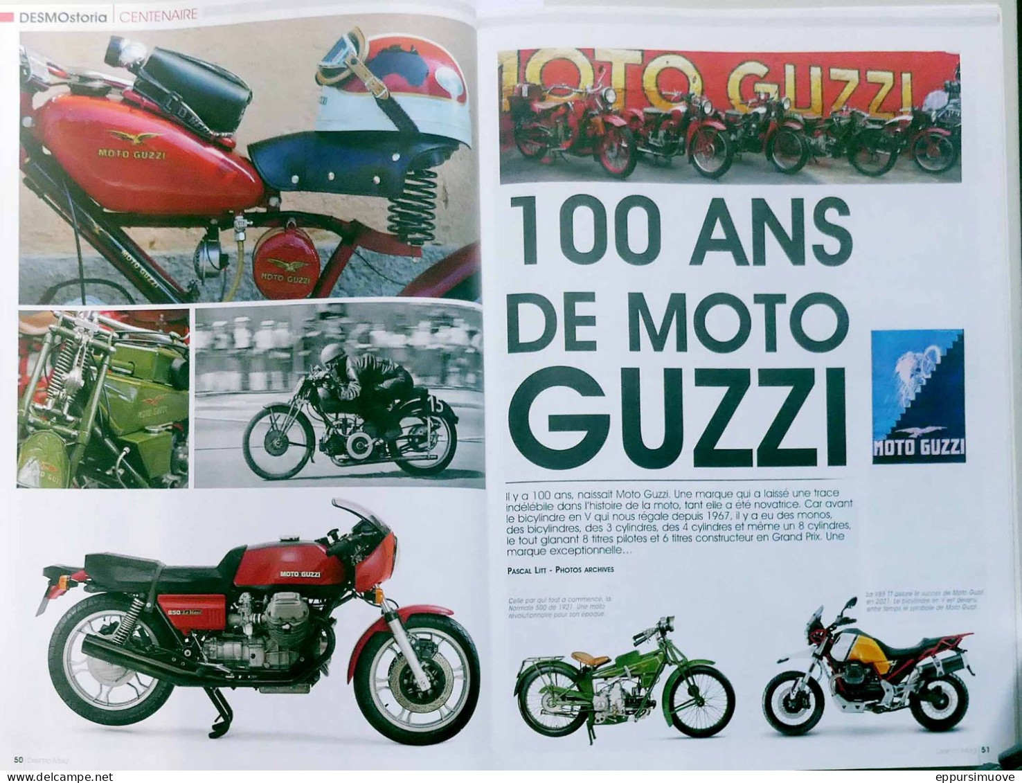 Article Papier 5 Pages MOTO GUZZI 100 ANS Avril 2021 FL-02 - Ohne Zuordnung