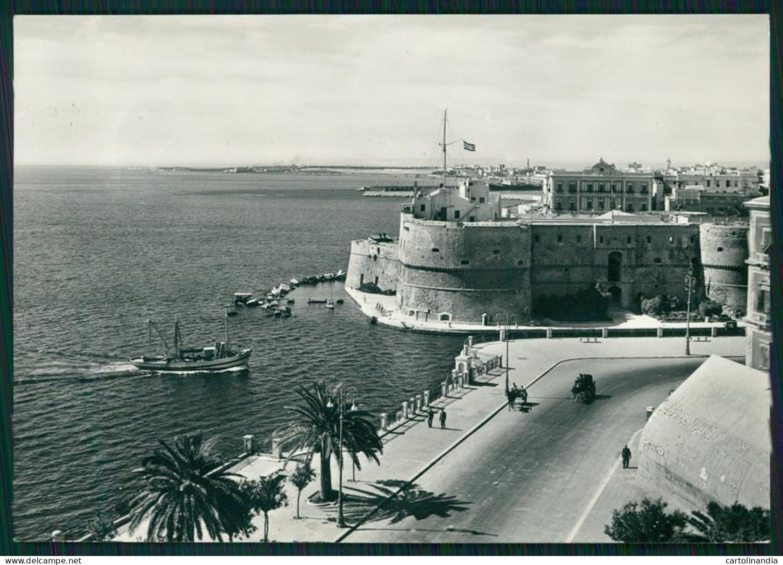 Taranto Città Castel Sant'Angelo Barca Foto FG Cartolina MZ4931 - Taranto