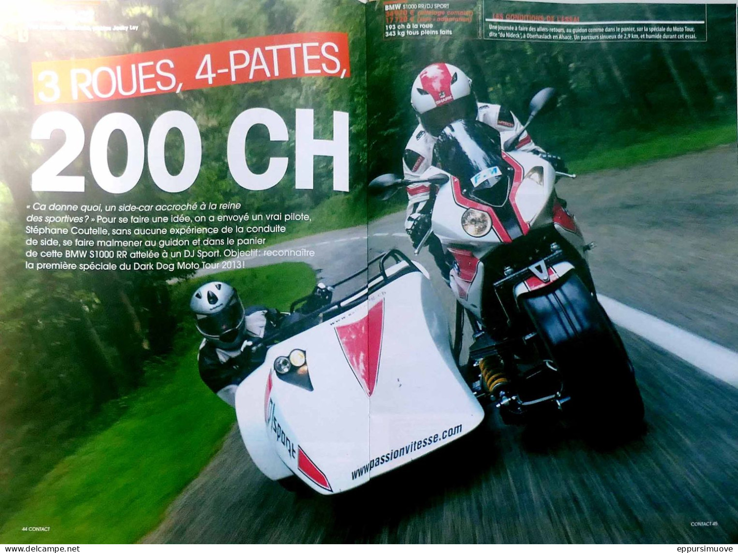 Article Papier 6 Pages SIDE-CAR BMW S1000 RR DJ SPORT Octobre 2013 MJFL - Ohne Zuordnung