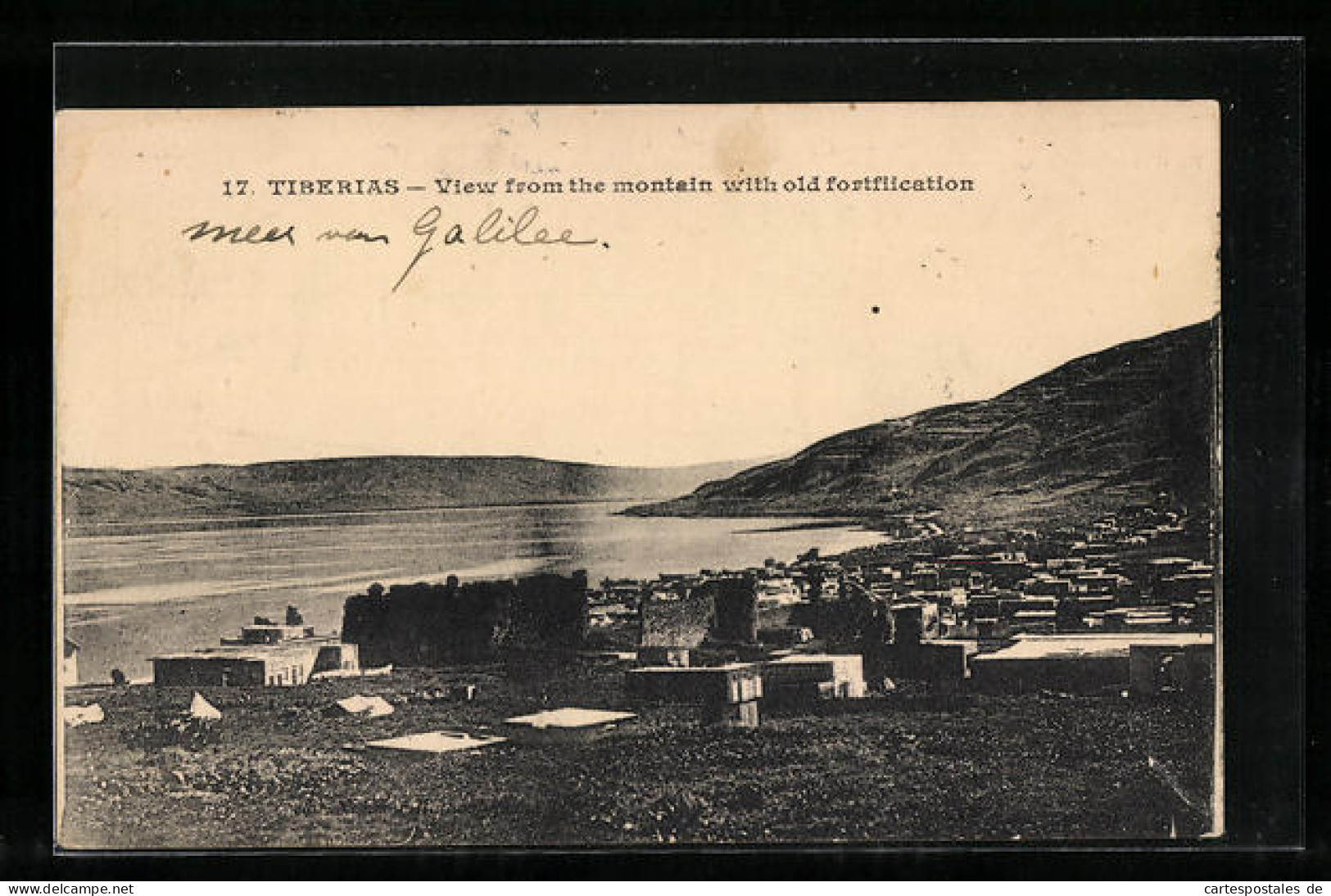 AK Tiberias, View From The Montain With Old Fortification  - Palestine