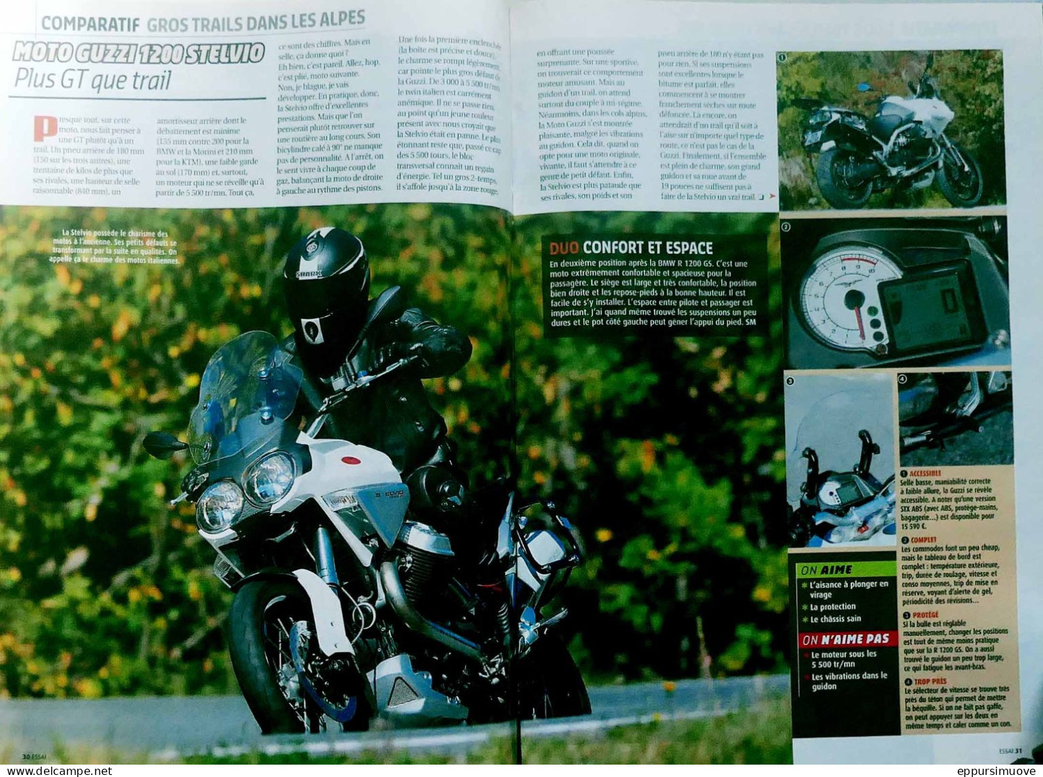 Article Papier 12 Pages MOTO GUZZI 1200 STELVIO MORINI 1200 GRANPASSO BMW R1200 GS KTM 990 Octobre 2009 MJFL - Ohne Zuordnung