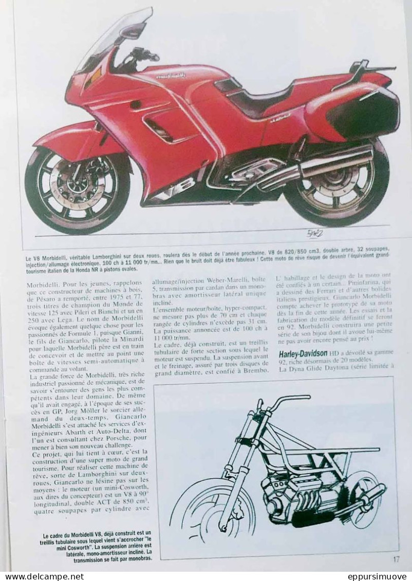 Article Papier MOTO MORBIDELLI V8 Septembre 1991 MRFL - Ohne Zuordnung