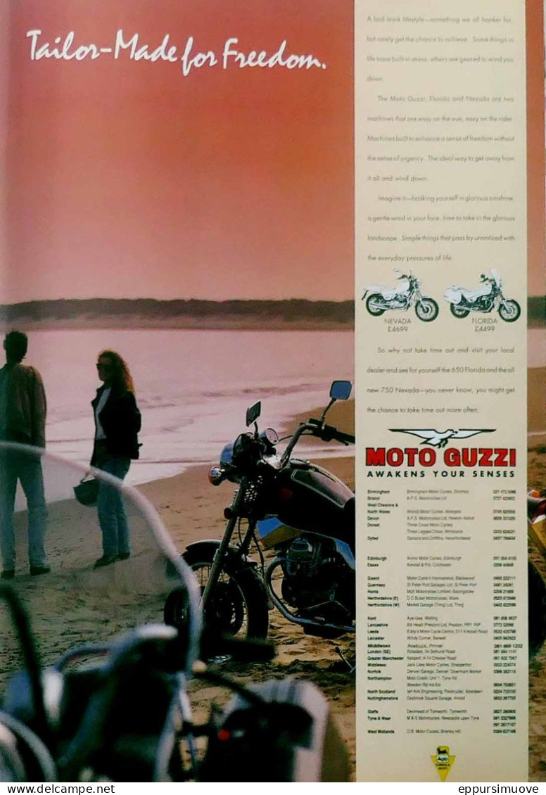 Publicité Papier   MOTO GUZZI NEVADA + FLORIDA Novembre 1991 FL-04 - Advertising