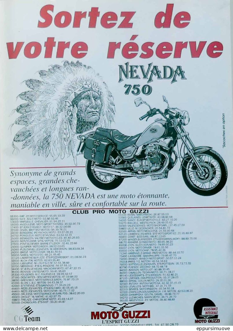 Publicité Papier MOTO GUZZI NEVADA 750 Décembre 1991 MRFL - Advertising