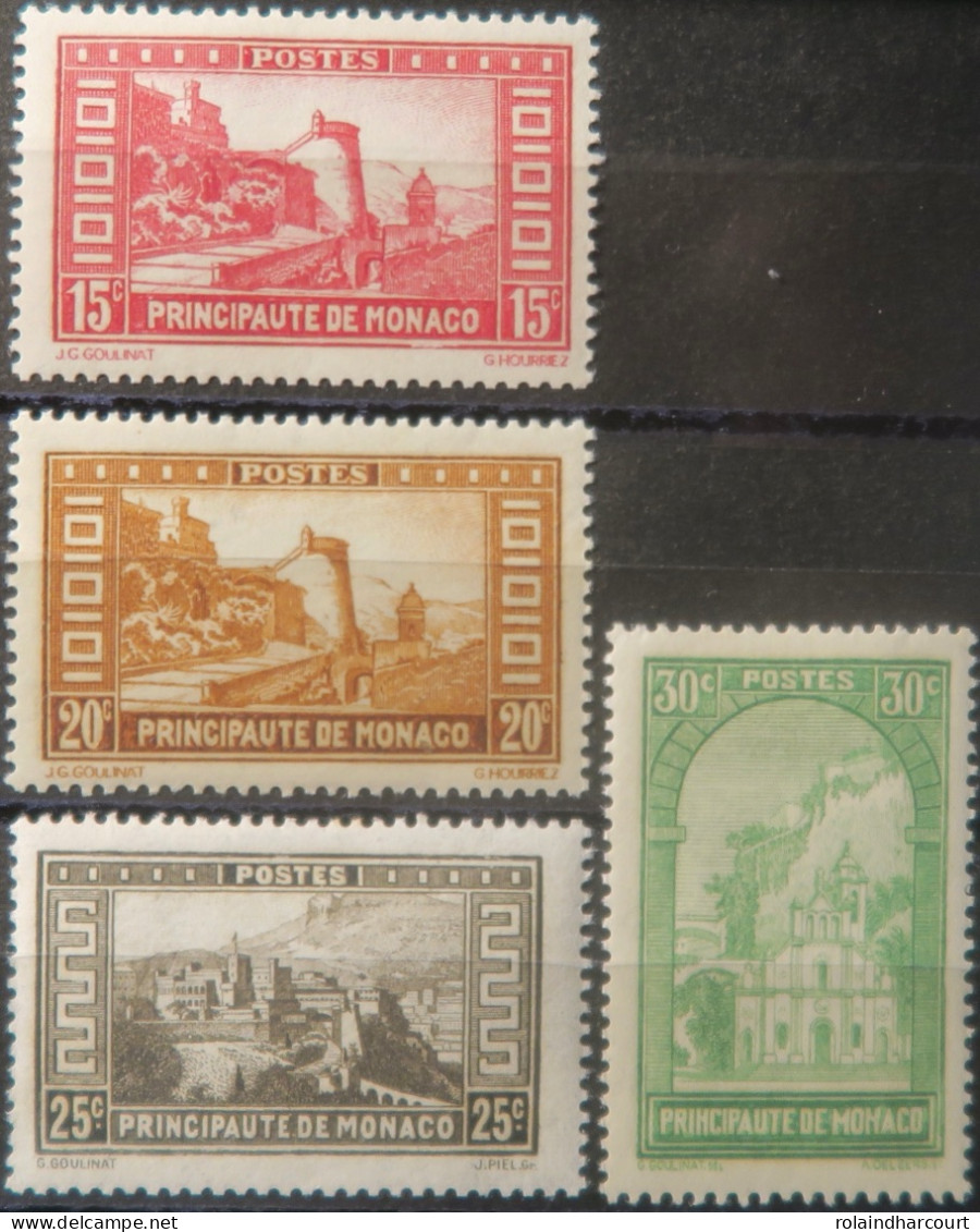 R2253/652 - MONACO - 1933/1937 - Paysages De La Principauté - N°119 NEUF** + N°120 à 122 NEUFS* - Unused Stamps