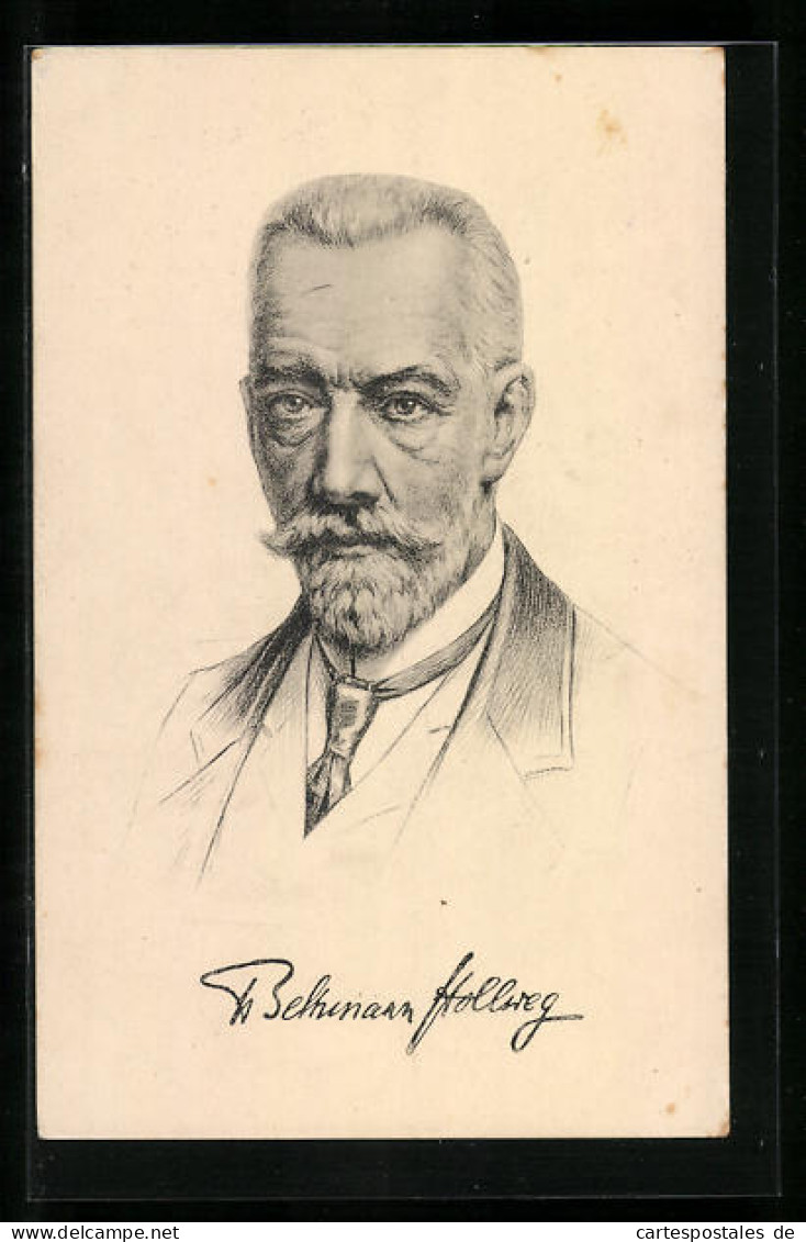 Künstler-AK Reichskanzler Von Bethmann Hollweg Im Portrait  - Politicians & Soldiers