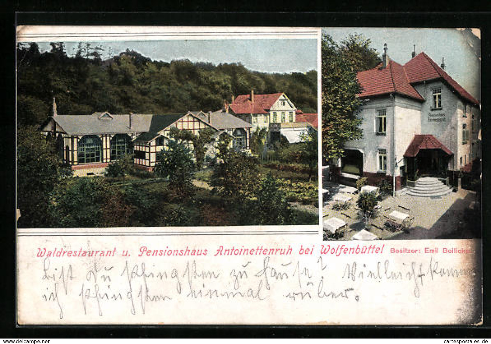 AK Wolfenbüttel, Waldrestaurant & Pensionshaus Antoinettenruh, Inh. Emil Beilicke  - Wolfenbuettel