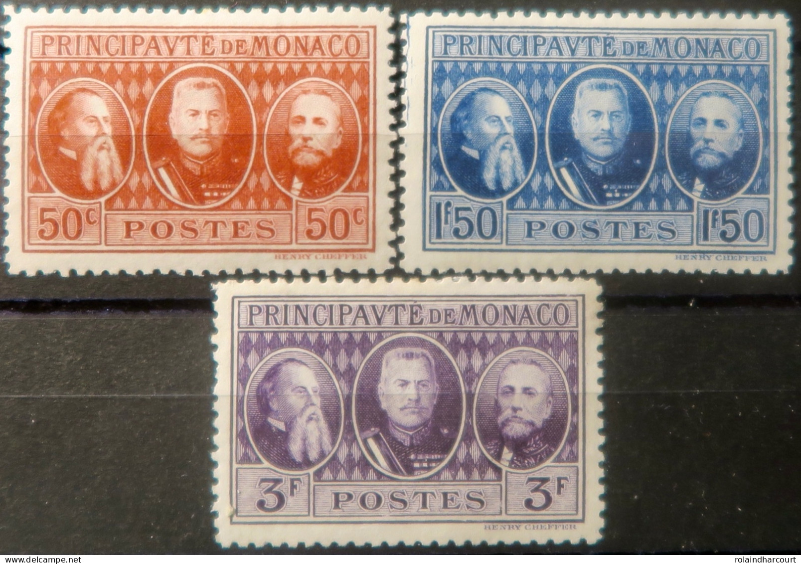 R2253/655 - MONACO - 1928 - Charles III / Louis II / Albert 1er - N°111 à 113 NEUFS* - Nuevos